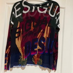Desigual fitted long sleeve colorful sweater